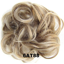 Load image into Gallery viewer, Synthetic Messy Chignon Donut Gary Brown Color 30g/1.05 OZ  Hair Bun Pad Elastic Hair Rope Rubber Band Hair Extensions