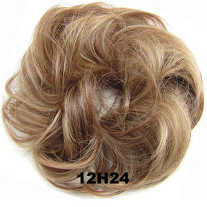 Synthetic Messy Chignon Donut Gary Brown Color 30g/1.05 OZ  Hair Bun Pad Elastic Hair Rope Rubber Band Hair Extensions