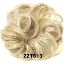 Load image into Gallery viewer, Synthetic Messy Chignon Donut Gary Brown Color 30g/1.05 OZ  Hair Bun Pad Elastic Hair Rope Rubber Band Hair Extensions