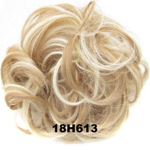Load image into Gallery viewer, Synthetic Messy Chignon Donut Gary Brown Color 30g/1.05 OZ  Hair Bun Pad Elastic Hair Rope Rubber Band Hair Extensions
