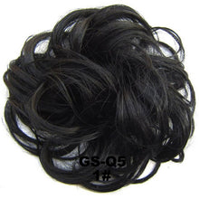Load image into Gallery viewer, Synthetic Messy Chignon Donut Gary Brown Color 30g/1.05 OZ  Hair Bun Pad Elastic Hair Rope Rubber Band Hair Extensions