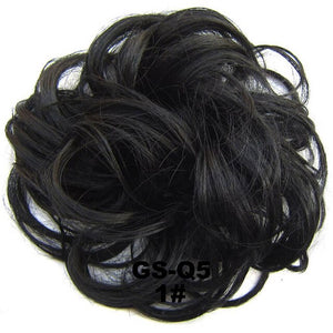 Synthetic Messy Chignon Donut Gary Brown Color 30g/1.05 OZ  Hair Bun Pad Elastic Hair Rope Rubber Band Hair Extensions