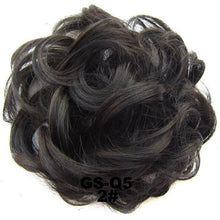 Load image into Gallery viewer, Synthetic Messy Chignon Donut Gary Brown Color 30g/1.05 OZ  Hair Bun Pad Elastic Hair Rope Rubber Band Hair Extensions