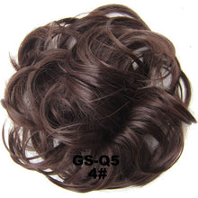 Load image into Gallery viewer, Synthetic Messy Chignon Donut Gary Brown Color 30g/1.05 OZ  Hair Bun Pad Elastic Hair Rope Rubber Band Hair Extensions