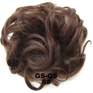Synthetic Messy Chignon Donut Gary Brown Color 30g/1.05 OZ  Hair Bun Pad Elastic Hair Rope Rubber Band Hair Extensions