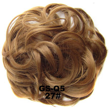 Load image into Gallery viewer, Synthetic Messy Chignon Donut Gary Brown Color 30g/1.05 OZ  Hair Bun Pad Elastic Hair Rope Rubber Band Hair Extensions