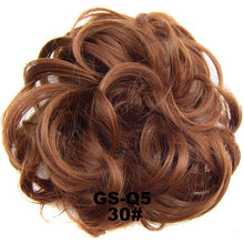 Load image into Gallery viewer, Synthetic Messy Chignon Donut Gary Brown Color 30g/1.05 OZ  Hair Bun Pad Elastic Hair Rope Rubber Band Hair Extensions