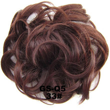 Load image into Gallery viewer, Synthetic Messy Chignon Donut Gary Brown Color 30g/1.05 OZ  Hair Bun Pad Elastic Hair Rope Rubber Band Hair Extensions