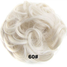 Load image into Gallery viewer, Synthetic Messy Chignon Donut Gary Brown Color 30g/1.05 OZ  Hair Bun Pad Elastic Hair Rope Rubber Band Hair Extensions