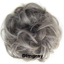 Load image into Gallery viewer, Synthetic Messy Chignon Donut Gary Brown Color 30g/1.05 OZ  Hair Bun Pad Elastic Hair Rope Rubber Band Hair Extensions