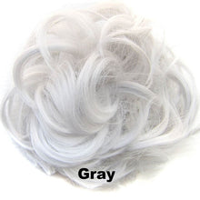 Load image into Gallery viewer, Synthetic Messy Chignon Donut Gary Brown Color 30g/1.05 OZ  Hair Bun Pad Elastic Hair Rope Rubber Band Hair Extensions