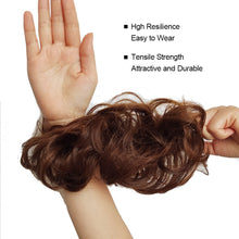 Load image into Gallery viewer, Synthetic Messy Chignon Donut Gary Brown Color 30g/1.05 OZ  Hair Bun Pad Elastic Hair Rope Rubber Band Hair Extensions