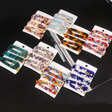 Load image into Gallery viewer, 3 Pcs/set Alloy Acrylic Hair Clip  Geometric Barrette Pearl Hair Pin Leopard Hair Pins Women Hair Jewelry Accessories