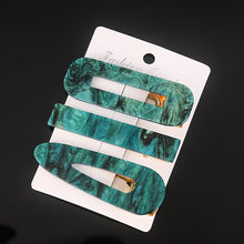 Load image into Gallery viewer, 3 Pcs/set Alloy Acrylic Hair Clip  Geometric Barrette Pearl Hair Pin Leopard Hair Pins Women Hair Jewelry Accessories
