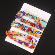 Load image into Gallery viewer, 3 Pcs/set Alloy Acrylic Hair Clip  Geometric Barrette Pearl Hair Pin Leopard Hair Pins Women Hair Jewelry Accessories