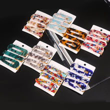 Load image into Gallery viewer, 3 Pcs/set Alloy Acrylic Hair Clip  Geometric Barrette Pearl Hair Pin Leopard Hair Pins Women Hair Jewelry Accessories