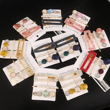 Load image into Gallery viewer, 3 Pcs/set Alloy Acrylic Hair Clip  Geometric Barrette Pearl Hair Pin Leopard Hair Pins Women Hair Jewelry Accessories