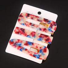 Load image into Gallery viewer, 3 Pcs/set Alloy Acrylic Hair Clip  Geometric Barrette Pearl Hair Pin Leopard Hair Pins Women Hair Jewelry Accessories