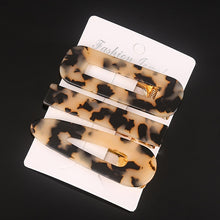 Load image into Gallery viewer, 3 Pcs/set Alloy Acrylic Hair Clip  Geometric Barrette Pearl Hair Pin Leopard Hair Pins Women Hair Jewelry Accessories