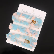Load image into Gallery viewer, 3 Pcs/set Alloy Acrylic Hair Clip  Geometric Barrette Pearl Hair Pin Leopard Hair Pins Women Hair Jewelry Accessories
