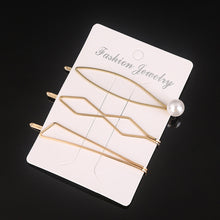 Load image into Gallery viewer, 3 Pcs/set Alloy Acrylic Hair Clip  Geometric Barrette Pearl Hair Pin Leopard Hair Pins Women Hair Jewelry Accessories