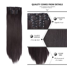 Load image into Gallery viewer, Alileader 6Pcs/Set 22&quot; Hairpiece 140G Straight 16 Clips In False Styling Hair Synthetic Clip In Hair Extensions Heat Resistant