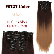 Load image into Gallery viewer, Alileader 6Pcs/Set 22&quot; Hairpiece 140G Straight 16 Clips In False Styling Hair Synthetic Clip In Hair Extensions Heat Resistant