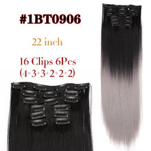 Load image into Gallery viewer, Alileader 6Pcs/Set 22&quot; Hairpiece 140G Straight 16 Clips In False Styling Hair Synthetic Clip In Hair Extensions Heat Resistant