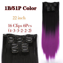 Load image into Gallery viewer, Alileader 6Pcs/Set 22&quot; Hairpiece 140G Straight 16 Clips In False Styling Hair Synthetic Clip In Hair Extensions Heat Resistant