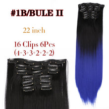 Load image into Gallery viewer, Alileader 6Pcs/Set 22&quot; Hairpiece 140G Straight 16 Clips In False Styling Hair Synthetic Clip In Hair Extensions Heat Resistant