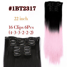 Load image into Gallery viewer, Alileader 6Pcs/Set 22&quot; Hairpiece 140G Straight 16 Clips In False Styling Hair Synthetic Clip In Hair Extensions Heat Resistant