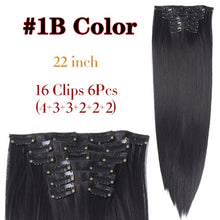 Load image into Gallery viewer, Alileader 6Pcs/Set 22&quot; Hairpiece 140G Straight 16 Clips In False Styling Hair Synthetic Clip In Hair Extensions Heat Resistant