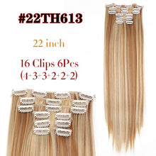 Load image into Gallery viewer, Alileader 6Pcs/Set 22&quot; Hairpiece 140G Straight 16 Clips In False Styling Hair Synthetic Clip In Hair Extensions Heat Resistant