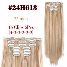 Load image into Gallery viewer, Alileader 6Pcs/Set 22&quot; Hairpiece 140G Straight 16 Clips In False Styling Hair Synthetic Clip In Hair Extensions Heat Resistant