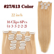 Load image into Gallery viewer, Alileader 6Pcs/Set 22&quot; Hairpiece 140G Straight 16 Clips In False Styling Hair Synthetic Clip In Hair Extensions Heat Resistant