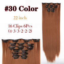 Load image into Gallery viewer, Alileader 6Pcs/Set 22&quot; Hairpiece 140G Straight 16 Clips In False Styling Hair Synthetic Clip In Hair Extensions Heat Resistant