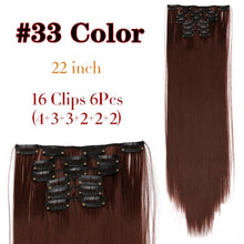 Load image into Gallery viewer, Alileader 6Pcs/Set 22&quot; Hairpiece 140G Straight 16 Clips In False Styling Hair Synthetic Clip In Hair Extensions Heat Resistant