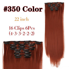 Load image into Gallery viewer, Alileader 6Pcs/Set 22&quot; Hairpiece 140G Straight 16 Clips In False Styling Hair Synthetic Clip In Hair Extensions Heat Resistant