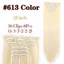 Load image into Gallery viewer, Alileader 6Pcs/Set 22&quot; Hairpiece 140G Straight 16 Clips In False Styling Hair Synthetic Clip In Hair Extensions Heat Resistant