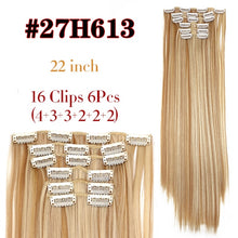 Load image into Gallery viewer, Alileader 6Pcs/Set 22&quot; Hairpiece 140G Straight 16 Clips In False Styling Hair Synthetic Clip In Hair Extensions Heat Resistant