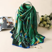 Load image into Gallery viewer, RUNMEIFA 2020 Luxury Brand New Summer Women Silk Scarf Beach Hijab Shawls and Wraps Female Foulard Free Shipping
