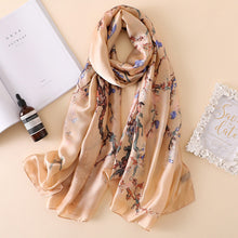 Load image into Gallery viewer, Spain Luxury Silk Scarf Women Designer Van Gogh Oil Painting Floral Silk Shawls Pashmina Ladies Wraps Scarves Foulard New Hijab