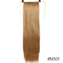 Load image into Gallery viewer, MSTN 30-Inch Synthetic Hair Fiber Heat-Resistant Straight Hair With Ponytail Fake Hair Chip-in Hair Extensions Pony Tail Wigs