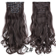 Load image into Gallery viewer, Alileader 6Pcs/Set 22&quot; Hairpiece 140G Straight 16 Clips In False Styling Hair Synthetic Clip In Hair Extensions Heat Resistant