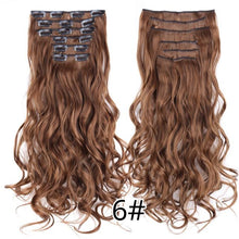 Load image into Gallery viewer, Alileader 6Pcs/Set 22&quot; Hairpiece 140G Straight 16 Clips In False Styling Hair Synthetic Clip In Hair Extensions Heat Resistant