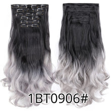Load image into Gallery viewer, Alileader 6Pcs/Set 22&quot; Hairpiece 140G Straight 16 Clips In False Styling Hair Synthetic Clip In Hair Extensions Heat Resistant