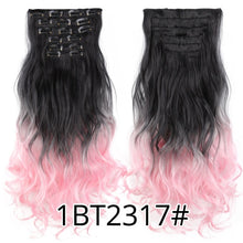 Load image into Gallery viewer, Alileader 6Pcs/Set 22&quot; Hairpiece 140G Straight 16 Clips In False Styling Hair Synthetic Clip In Hair Extensions Heat Resistant