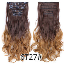 Load image into Gallery viewer, Alileader 6Pcs/Set 22&quot; Hairpiece 140G Straight 16 Clips In False Styling Hair Synthetic Clip In Hair Extensions Heat Resistant