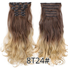 Load image into Gallery viewer, Alileader 6Pcs/Set 22&quot; Hairpiece 140G Straight 16 Clips In False Styling Hair Synthetic Clip In Hair Extensions Heat Resistant