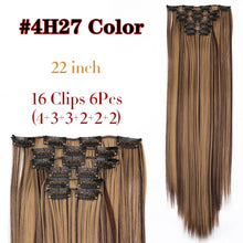Load image into Gallery viewer, Alileader 6Pcs/Set 22&quot; Hairpiece 140G Straight 16 Clips In False Styling Hair Synthetic Clip In Hair Extensions Heat Resistant